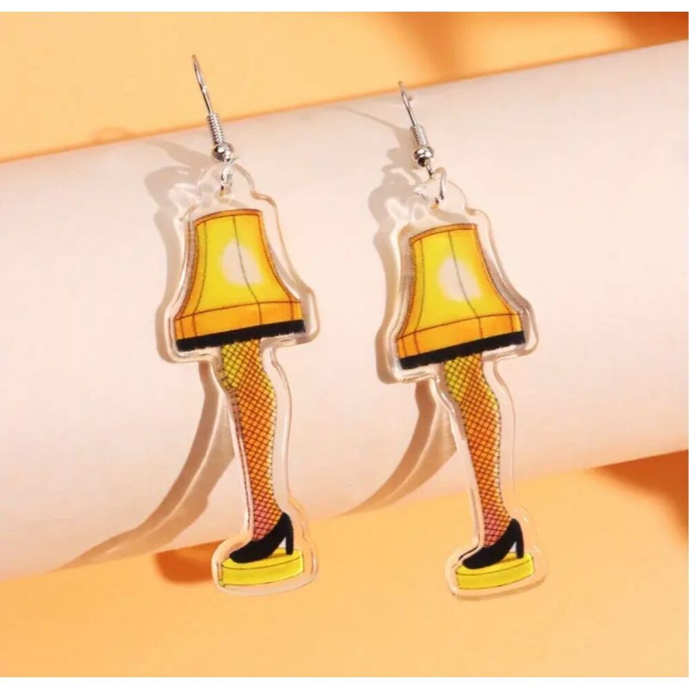 NWT “A Christmas Story” Leg Lamp Dangle Drop Hook Earrings